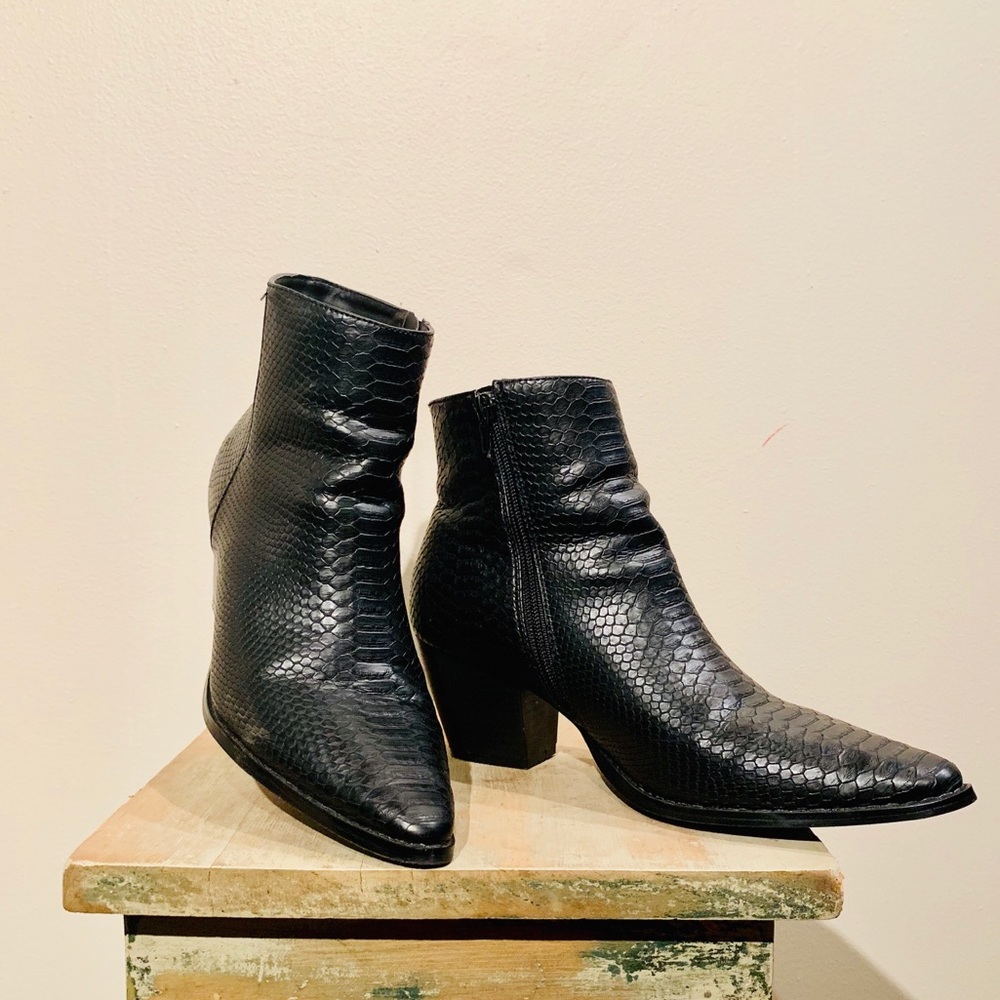 Coconuts by Mattise- Faux Snakeskin Western Boots